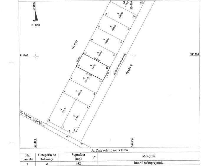 Teren Intravilan 468mp Lebedelor Com. Berceni | utilitati | #CG2R - 3