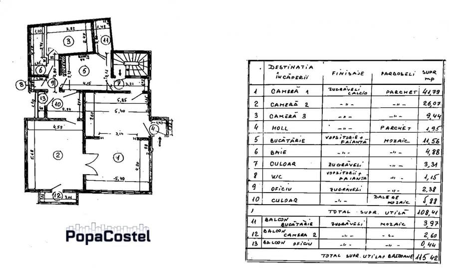 Piata Romana - Lascar Catargiu 3 camere etaj 3 in vila istorica, ideal birou - 15