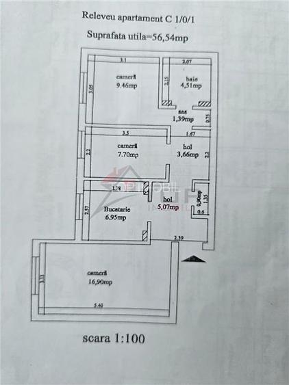 Dacia - statia Columnei, 3 camere decomandat la bulevard, liber - 9