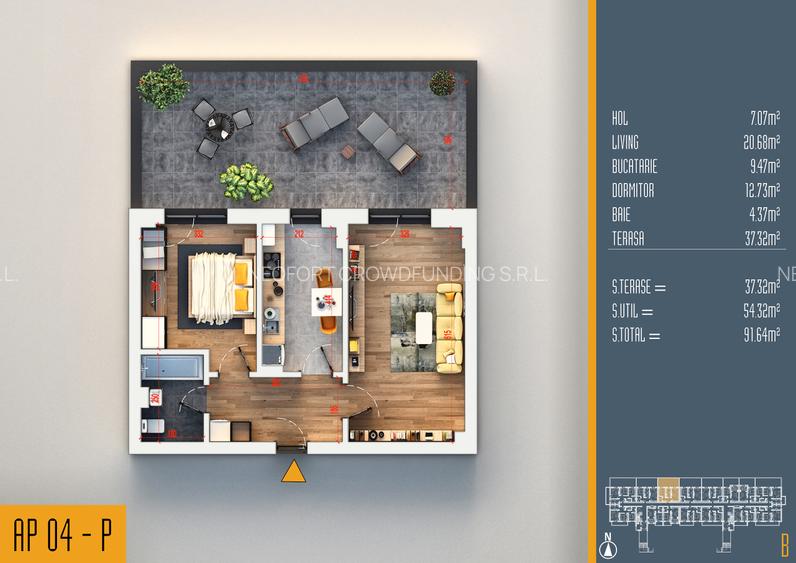 Neofort 84- Ap 2 camere, tip studio, ideal pentru investitie, bloc nou Pallady, - 14