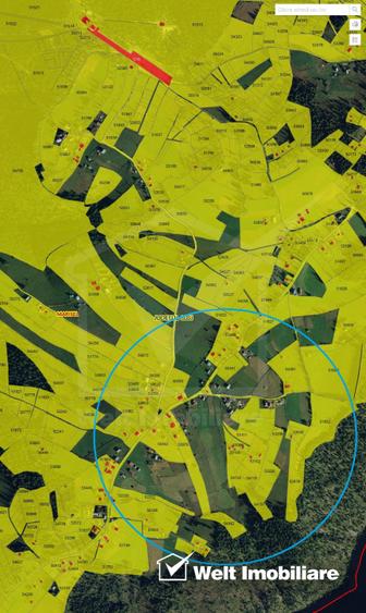 Teren intravilan in Marisel, 11500 mp, plan, expunere sudica