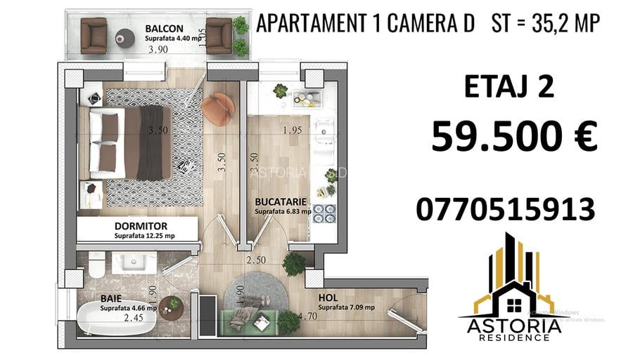 ASTORIA RESIDENCE - Apartament 1 camera D 35 mp - Lunca Cetatuii - 2