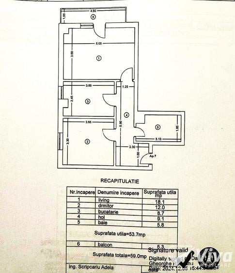 2 Cam-Decomandat-Etaj 1-60Mp-Mobilat+Utilat Nou+Loc Parcare-Valea Lupului - 9