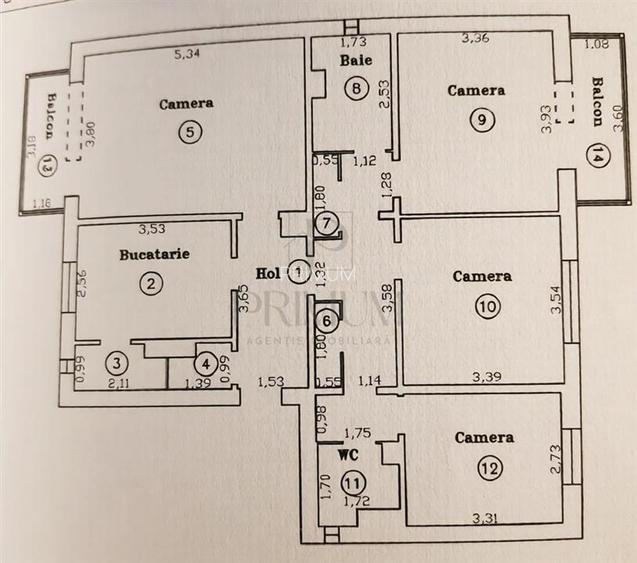 SAGUNA - 4 CAM - ETJ.2 - DECOMANDAT - 2 BAI - 2 BALCOANE - BOXA - CENTRALA - 7