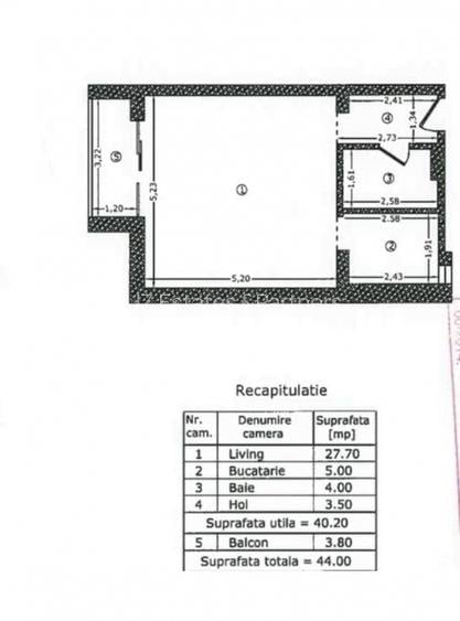 Garsoniera | 44 mp | Terasa | Bloc Nou | Aviatiei  - 9