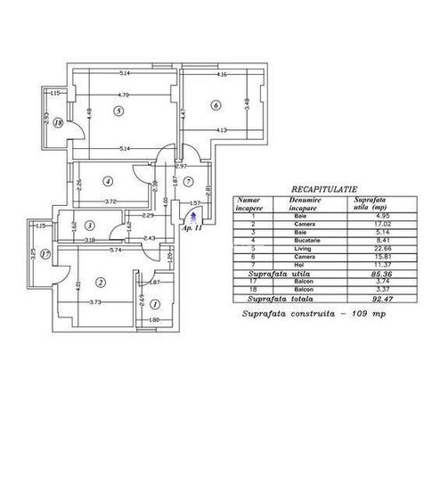 Apartament 3 camere ~ 2 Bai ~ 2 Balcoane ~ Etaj 4/6 - 10