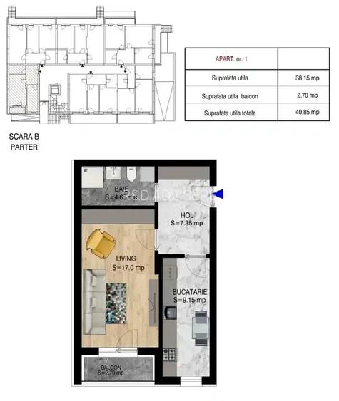 Garsoniera Decomandata 15%/50% Avans Metrou Teclu-Pallady - 2
