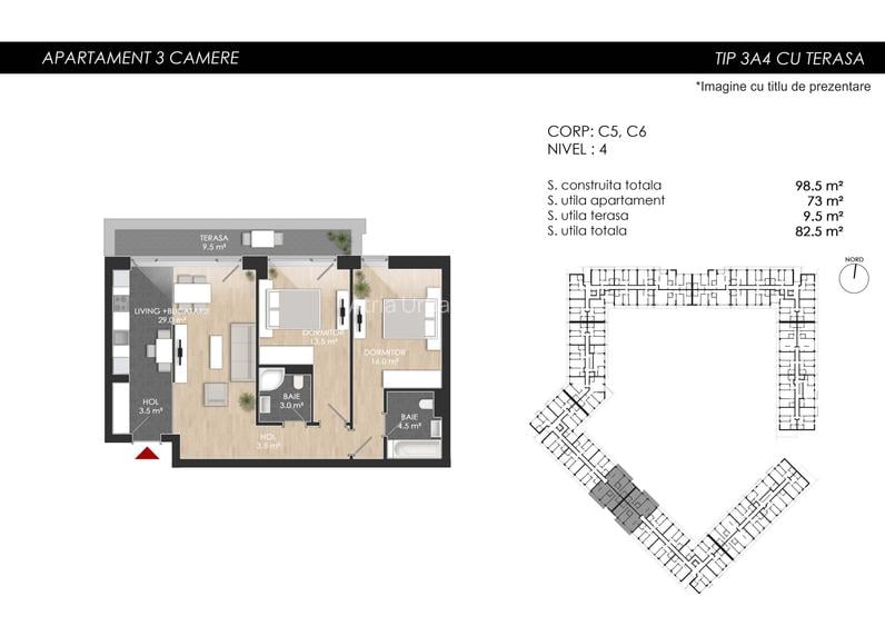 Apartament 3 camere Nou - Complex rezidential AtriaResort - Sectorul 1 - 1