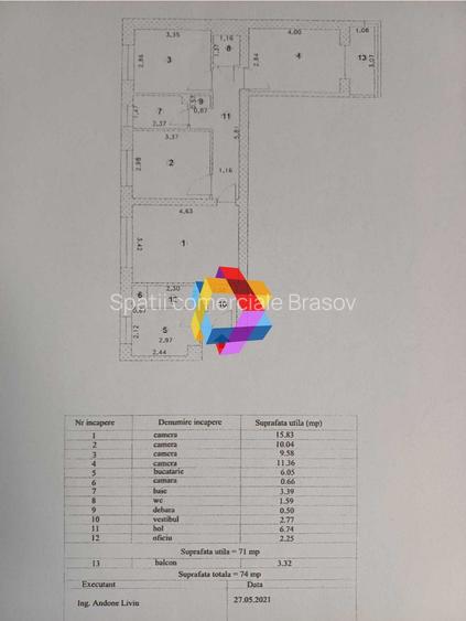 Apartament 4 camere de vânzare Brasov, zona Centru Civic,74 mp, Plus-imo.ro - 7