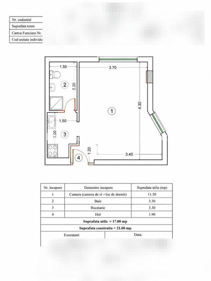 Garsonieră 17 mp – Parcul Morarilor – Centrală proprie – Preț fix – Fara Credit - 1