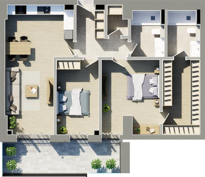 SOLID SKYLINE MAMAIA REX- 3CAMERE VEDERE FRONTALA MARE - SMART HOME