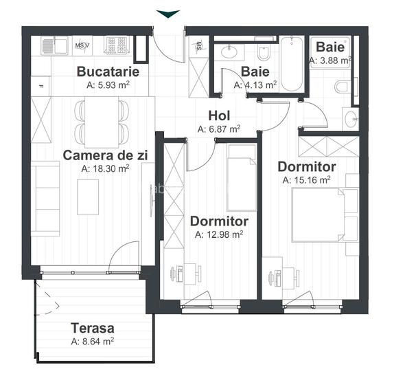 Ansamblul The Nest, 3 camere, Sud, parcare subterana -Central - 5