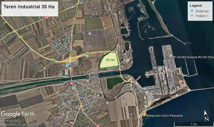 Portul Constanta - Teren 35 Ha cu acces la cale ferata si A4