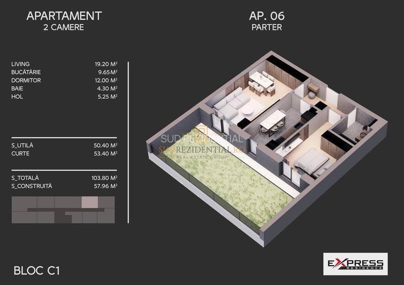 Apartament cu 2 camere si curte proprie 53 mp - Zona Bd Metalurgiei - 1