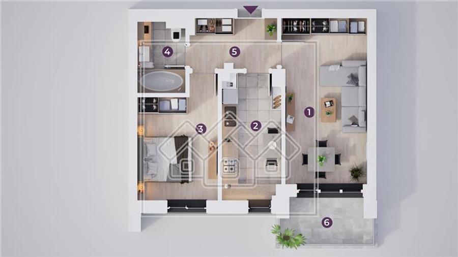 Apartament de vanzare in Sibiu - 2 camere - ansamblu nou, bl cu lift