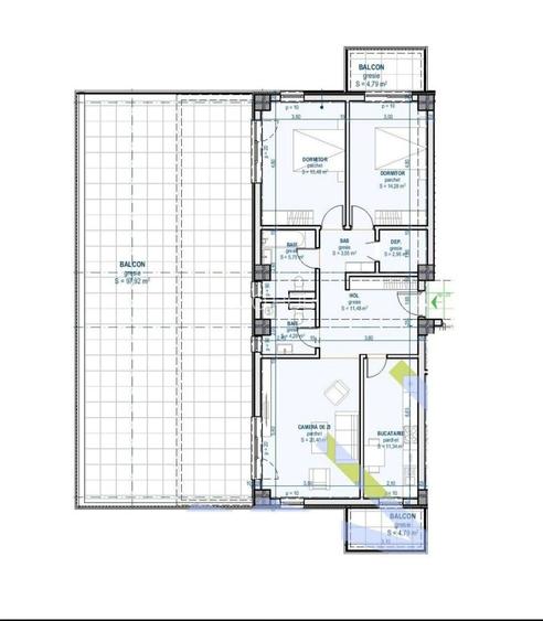 Comision 0% Apartamente noi de vanzare Iasi, tip Penthouse 3 camere, terasa 107 - 2