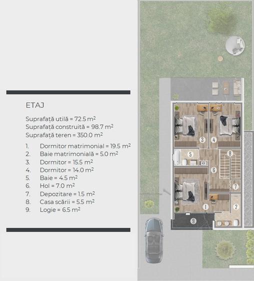 Vila Individuala Premium - 5 camere - Tunari
