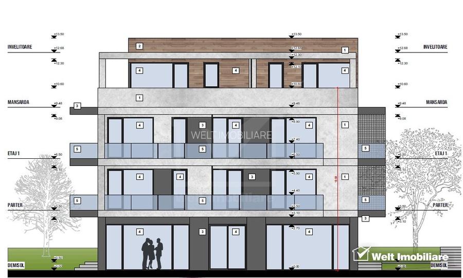 Apartament 2cam tip penthouse, terasa 116mp, imobil nou Apahida  - 3