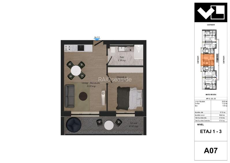 RAIO SEASIDE LIVING – COSTINEȘTI Apartamente de vanzare Rate la Dezvoltator  - 15