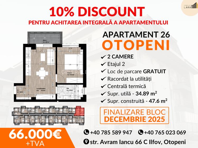 Apartament 3 camere OTOPENI PROIECT FINALIZARE IN PRIMAVARA. Direct Dezvoltator! - 4