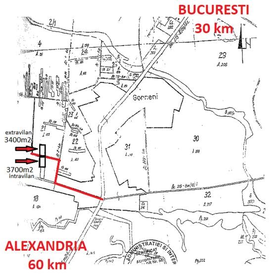 Vand teren Gorneni/Iepuresti/Giurgiu 3700 intravilan + 3400 extravilan - 3