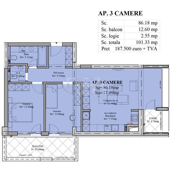 3 camere - Sebastian - Predare in 2027 - 2