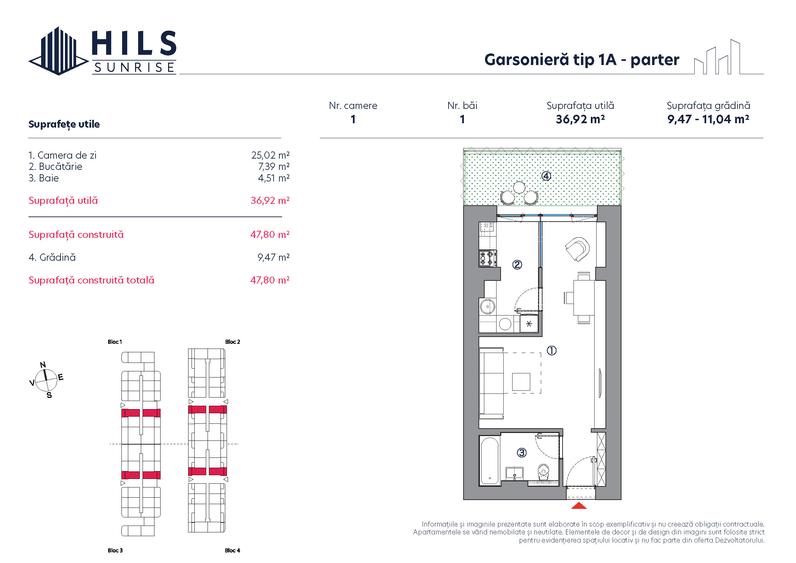Garsoniera Tip 1A GRADINA | HILS Sunrise | Ansamblu Pre-certificare GREEN Homes - 7