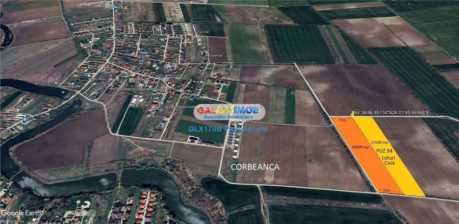 Teren 21500 mp Corbeanca PUZ aprobat 34 loturi casa - 2