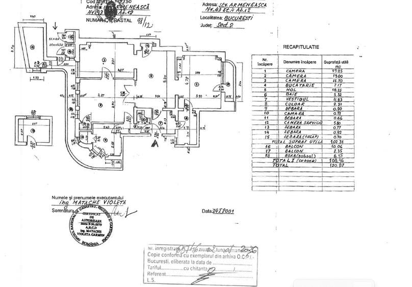 Armenească | 4 camere | 100 mp utili + 2 balcoane | Interbelic 1937 - 18