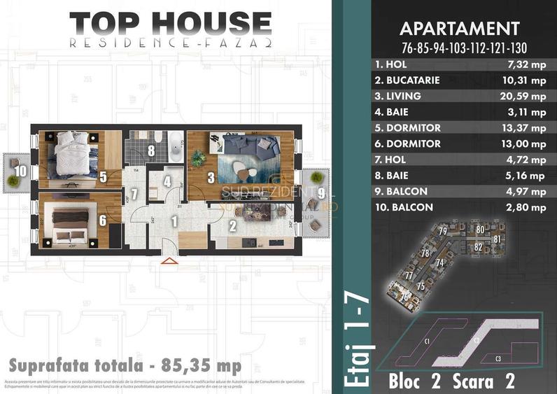 Apartament 3 camere decomandat, zona ideala, langa parc, Metalurgiei - 6