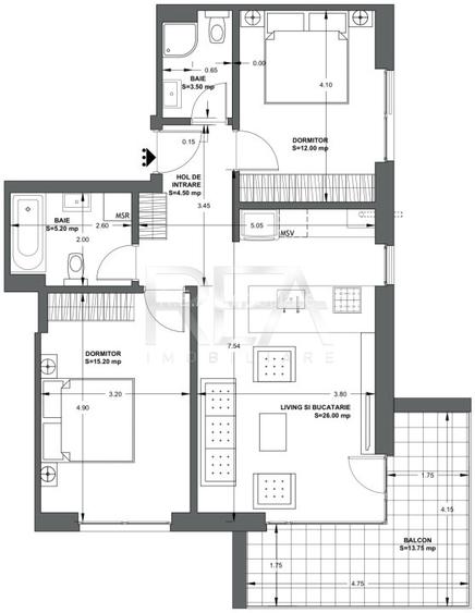 3 camere vedere superba Ultracentral - Tepes Voda 152 - 12