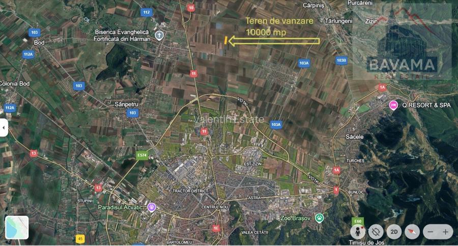 Teren extravilan de vânzare - 10 000 mp -Sud Harman - 2