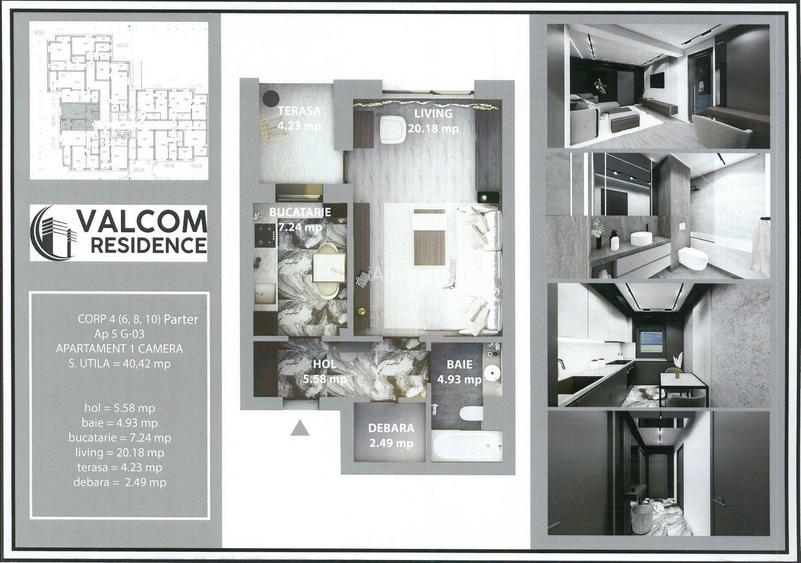 Valcom Residence Bartolomeu, Garsoniera, terasa 4.23mp,  Comision 0% - 10