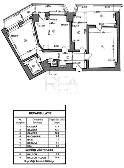 3 camere Pantelimon dec.,inst. schimb.,parcare,et. 1,an 1977,86 mp - 9