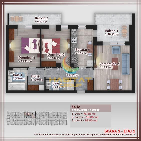 Apartament 3 camere - 93 mp - Pallady - 9