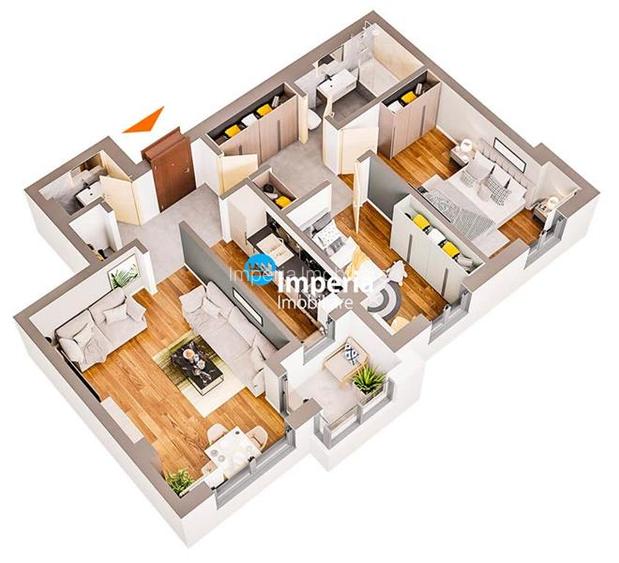 Proiect Deosebit, Apartament 3 camere D, 2 bai, zona Dacia- Pacurari - 9