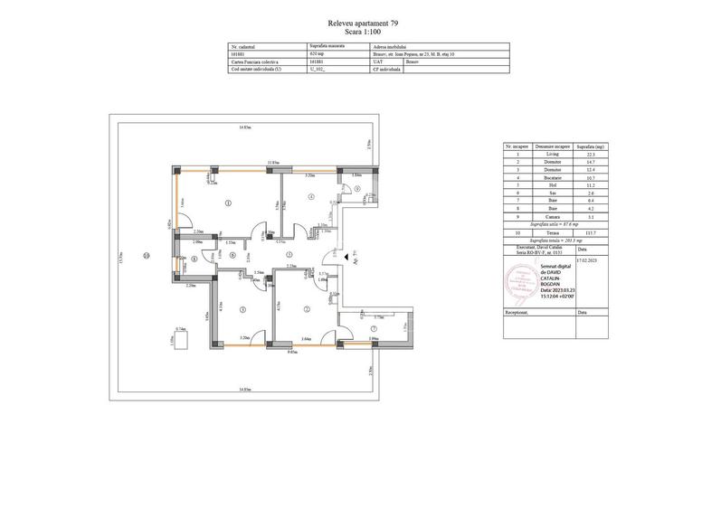Coresi-Penthouse 3 camere +loc de parcare subteran 203mp - 2