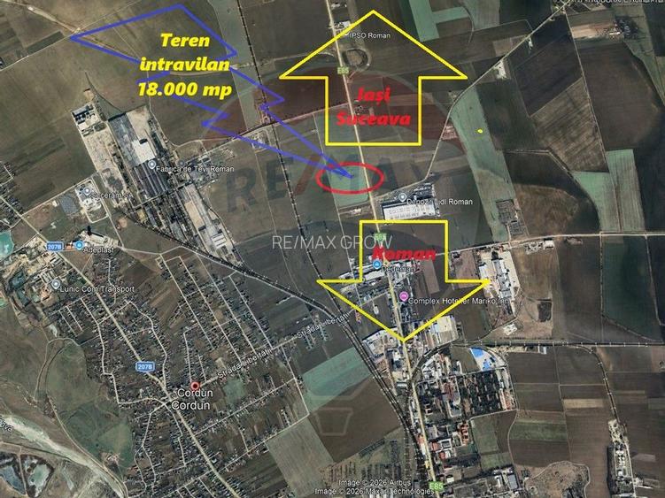 Teren intravilan 18.000 mp Nord Roman la E85 - 2