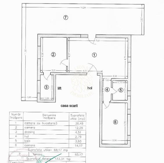 Penthouse 3 camere 68 mp+terasa 65 mp-parcare-lift-Independentei - 8