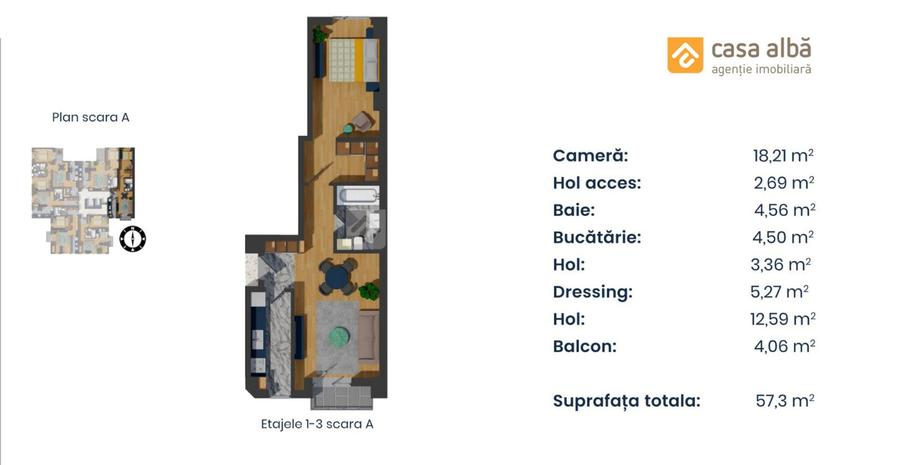 PROIECT NOU | apartament 2 camere LA CHEIE | Pacurari - Alpha Bank - 13