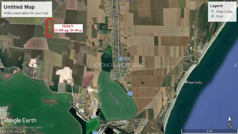 CORBU TEREN AGRICOL UN LOT DE 23.300 MP. D=40 M. IDEAL INVESTITIE PRET 19.900 EU - 2