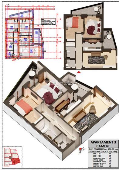 Park 69 - Unirea Principatelor, tva inclus, 3 cam - 77 mp utili, etaj 1 - 4