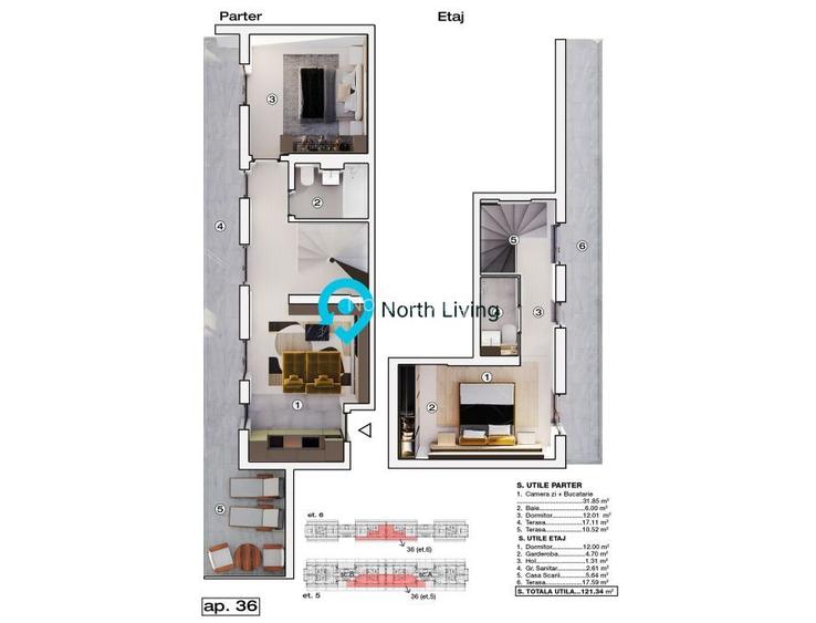 Penthouse 3 camere, 121 mp, terase, Prelungirea Ghencea - 10