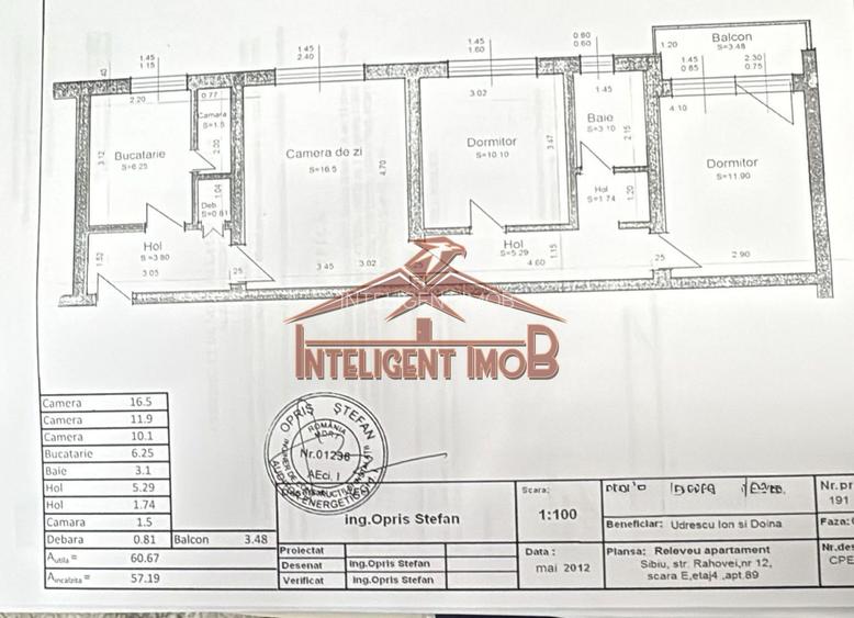 Apartament cu 3 camere in Sibiu pe Strada Rahovei - 1