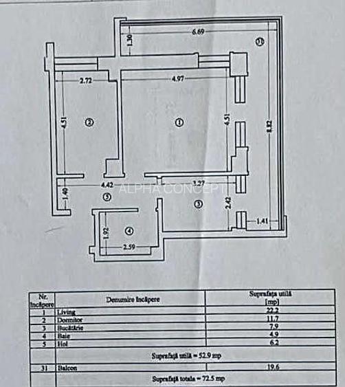 2 camere cu 2 balcoane 72mp BLOC NOU - FAR - 9