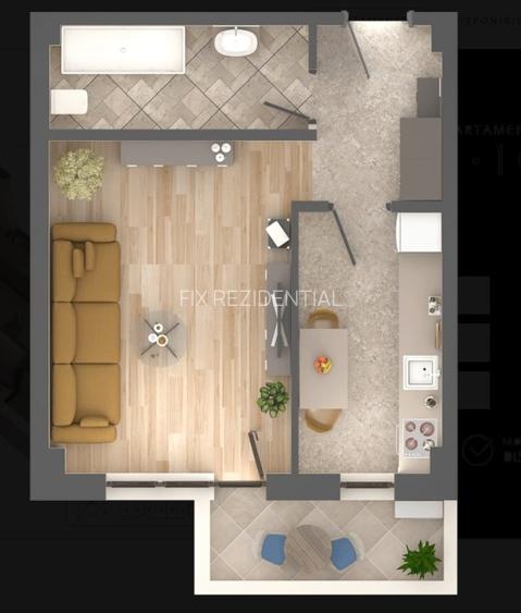 INTABULAT 1 CAMERA - ideal investitie - 1.3 km de PALAS MALL - AMENAJARI PREMIUM - 11