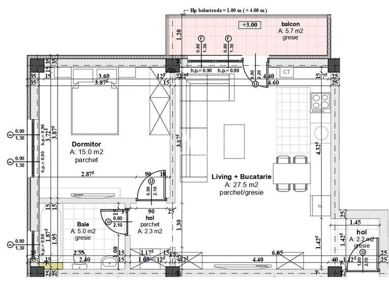 Apartament 3  camere, 77,9 mp, in Calea Cisnadiei, Sibiu - 1