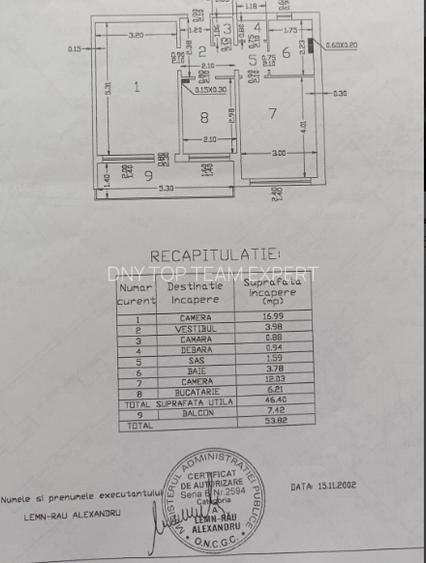 Apartament 2 camere decomandat, 53.82 mp , loc parcare – Str. Emil Racoviță - 2