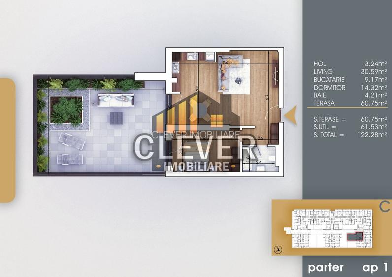 2 Camere-Terasa Generoasa-7 minute Metrou Nicolae Teclu - 1