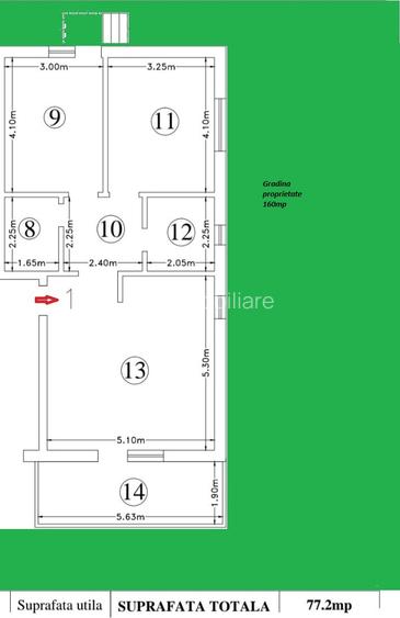 Apartament 3 camere 77mp+160mp gradina,bloc tip vila-Popas Pacurari,cod:157378 - 2